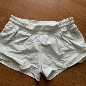 SOLD White lulu lemon hotty hot shorts